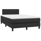 vidaXL Boxspringbett mit Matratze & LED Schwarz 120x190 cm Kunstleder