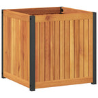vidaXL Pflanzkübel 45x45x44 cm Massivholz Akazie und Stahl