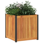 vidaXL Pflanzkübel 45x45x44 cm Massivholz Akazie und Stahl