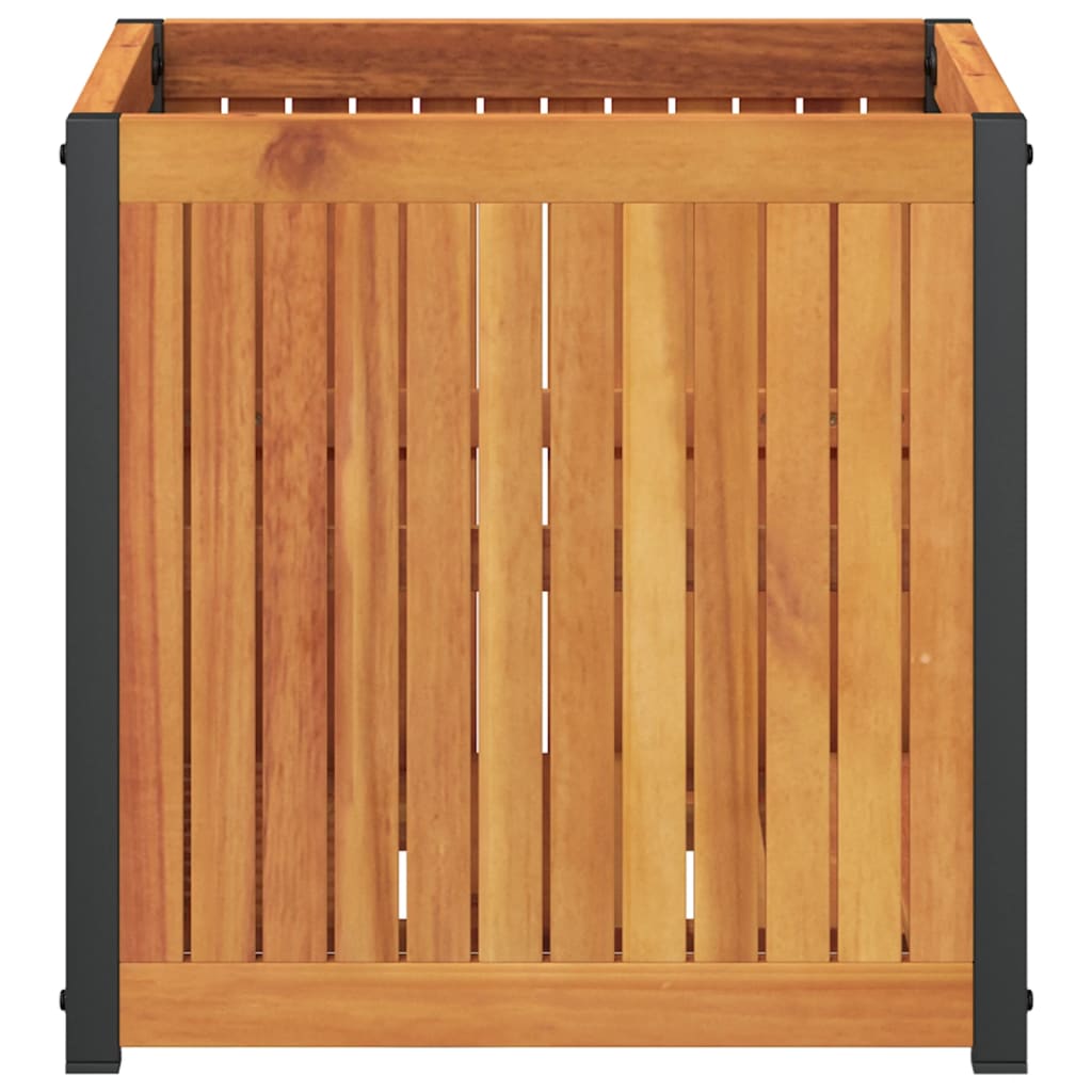 vidaXL Pflanzkübel 45x45x44 cm Massivholz Akazie und Stahl