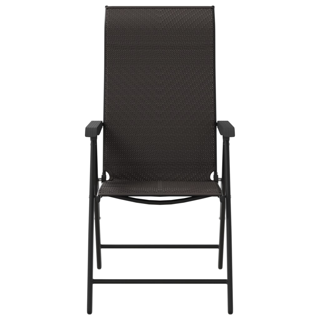 vidaXL Gartenstühle 4 Stk. Klappbar Schwarz Kaffeebraun Poly Rattan