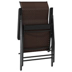 vidaXL Gartenstühle 8 Stk. Klappbar Braun Poly Rattan