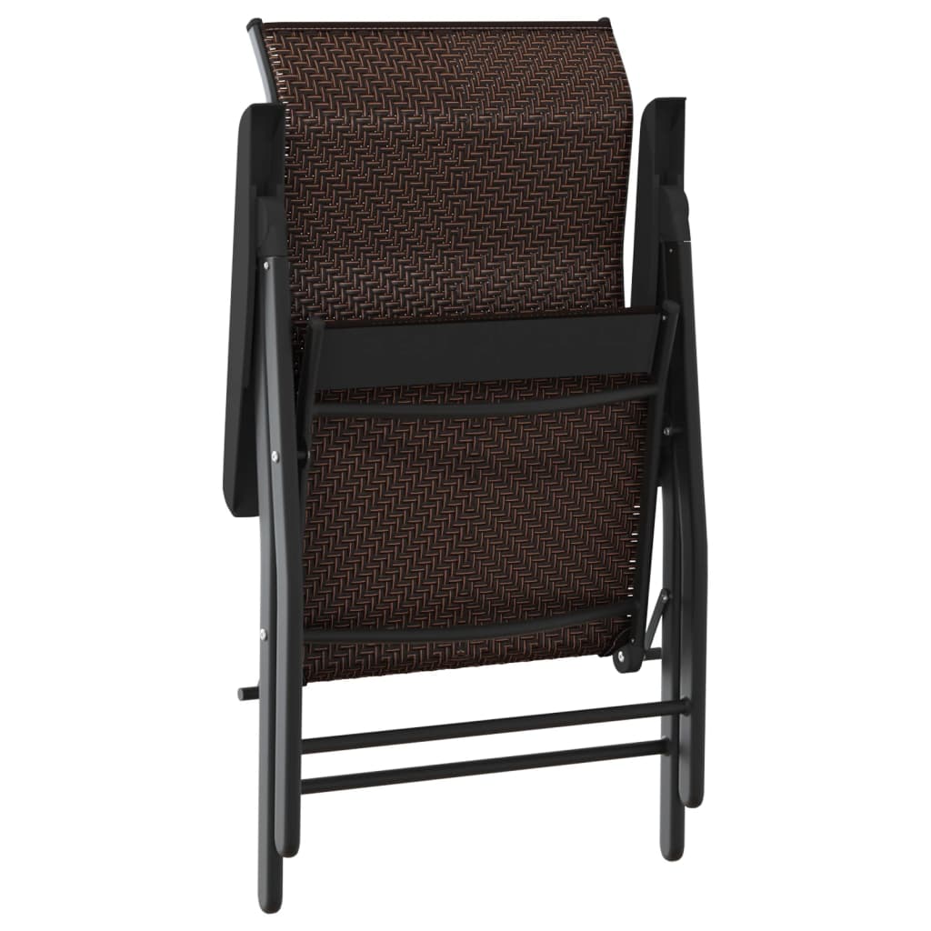 vidaXL Gartenstühle 8 Stk. Klappbar Braun Poly Rattan