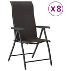 vidaXL Gartenstühle 8 Stk. Klappbar Schwarz Kaffeebraun Poly Rattan