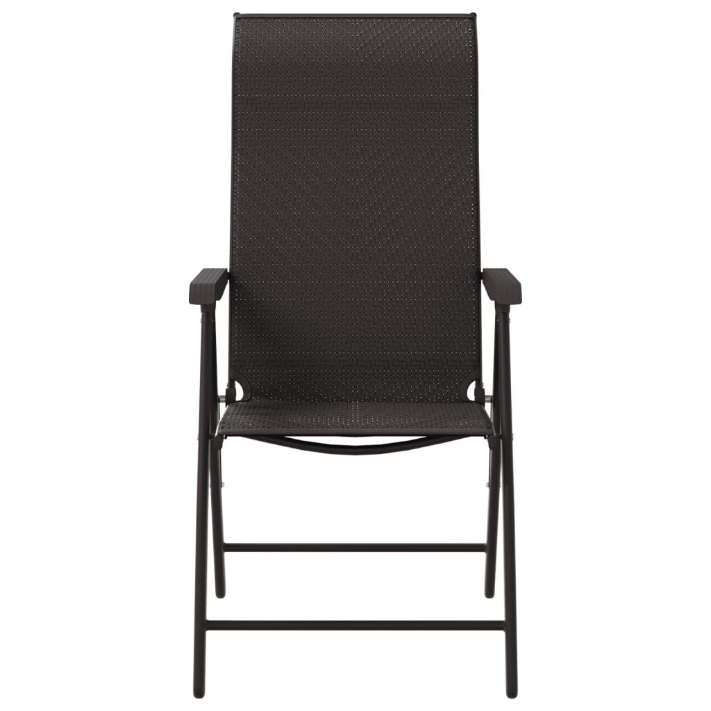 vidaXL Gartenstühle 8 Stk. Klappbar Schwarz Kaffeebraun Poly Rattan