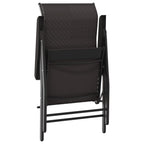 vidaXL Gartenstühle 8 Stk. Klappbar Schwarz Kaffeebraun Poly Rattan