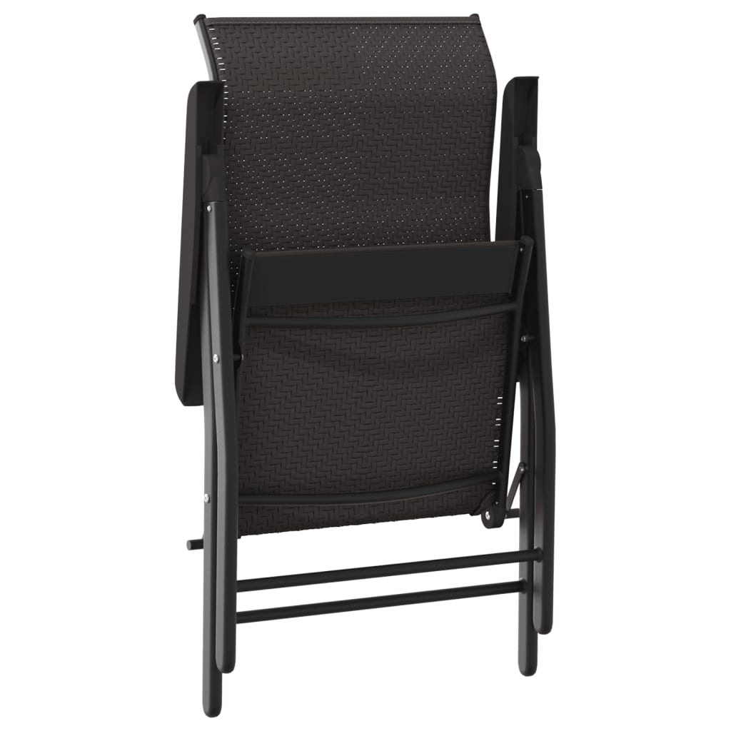 vidaXL Gartenstühle 8 Stk. Klappbar Schwarz Kaffeebraun Poly Rattan