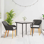 vidaXL Garten Essgruppe mit Kissen 3 pcs Schwarz Poly-Rattan
