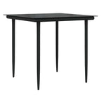 vidaXL Garten Essgruppe mit Kissen 3 pcs Schwarz Poly-Rattan