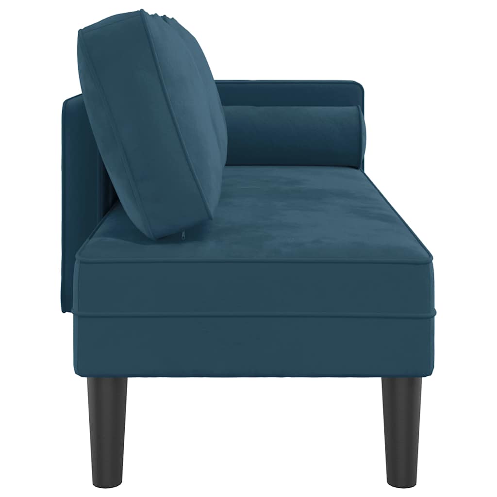 vidaXL Chaiselongue mit Kissen Blau Samt