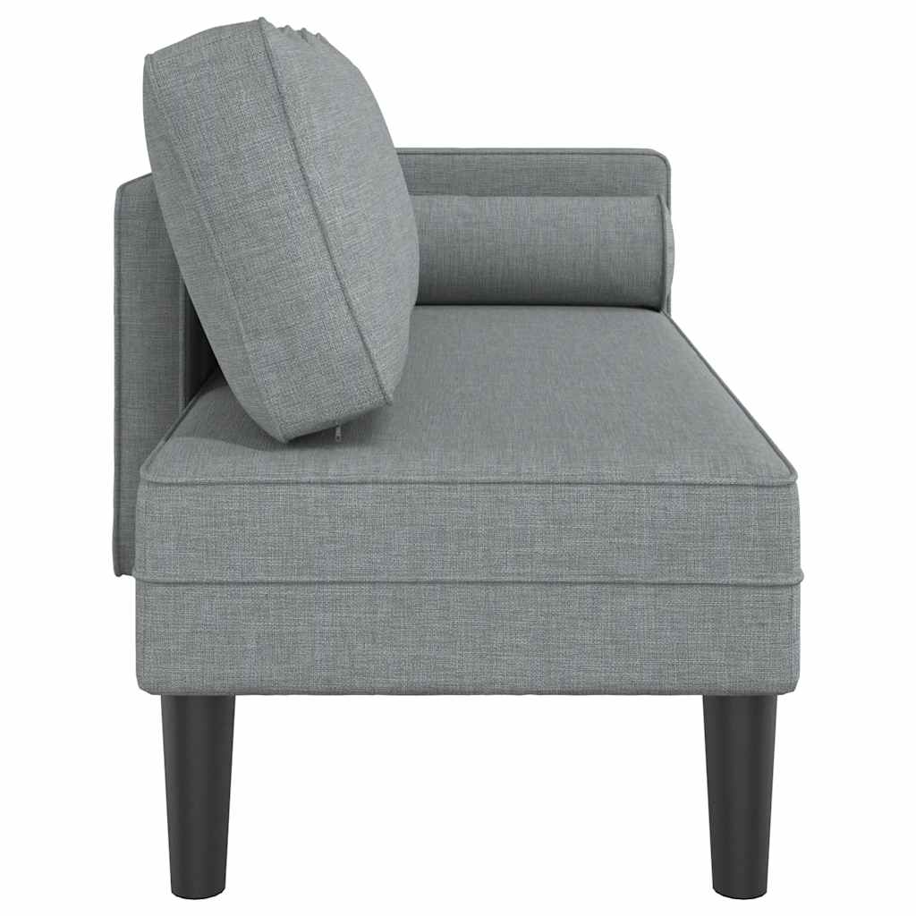 vidaXL Chaiselongue mit Kissen Hellgrau Stoff