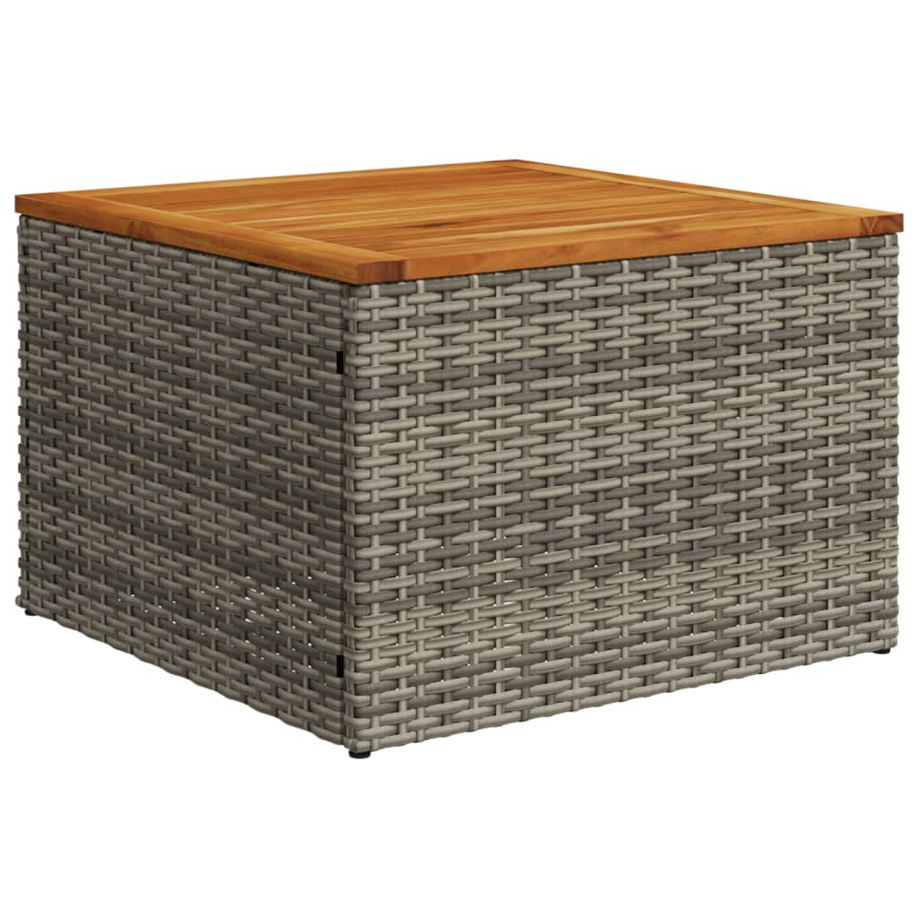 vidaXL 2-tlg. Garten-Sofagarnitur mit Kissen Grau Poly Rattan Akazie