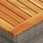 vidaXL 2-tlg. Garten-Sofagarnitur mit Kissen Grau Poly Rattan Akazie