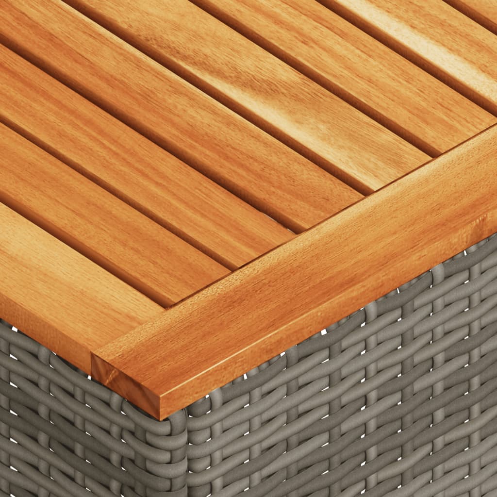 vidaXL 2-tlg. Garten-Sofagarnitur mit Kissen Grau Poly Rattan Akazie