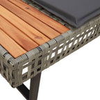 vidaXL 2-tlg. Garten-Sofagarnitur mit Kissen Grau Poly Rattan Akazie