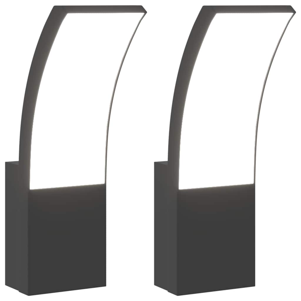 vidaXL LED-Außenwandleuchten 2 Stk. Schwarz Aluminiumdruckguss
