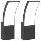 vidaXL LED-Außenwandleuchten 2 Stk. Schwarz Aluminiumdruckguss