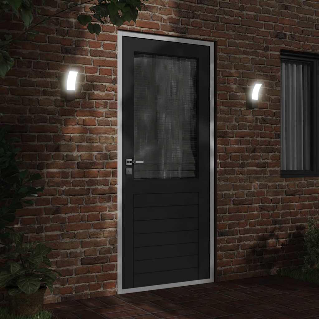 vidaXL LED-Außenwandleuchten 2 Stk. Schwarz Aluminiumdruckguss