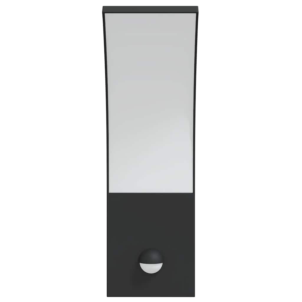 vidaXL LED-Außenwandleuchten mit Sensor 2 Stk. Schwarz Aludruckguss