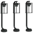 vidaXL Wegeleuchten 3 Stk. Schwarz 60 cm Edelstahl