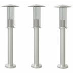 vidaXL Wegeleuchten 3 Stk. Silbern 60 cm Edelstahl