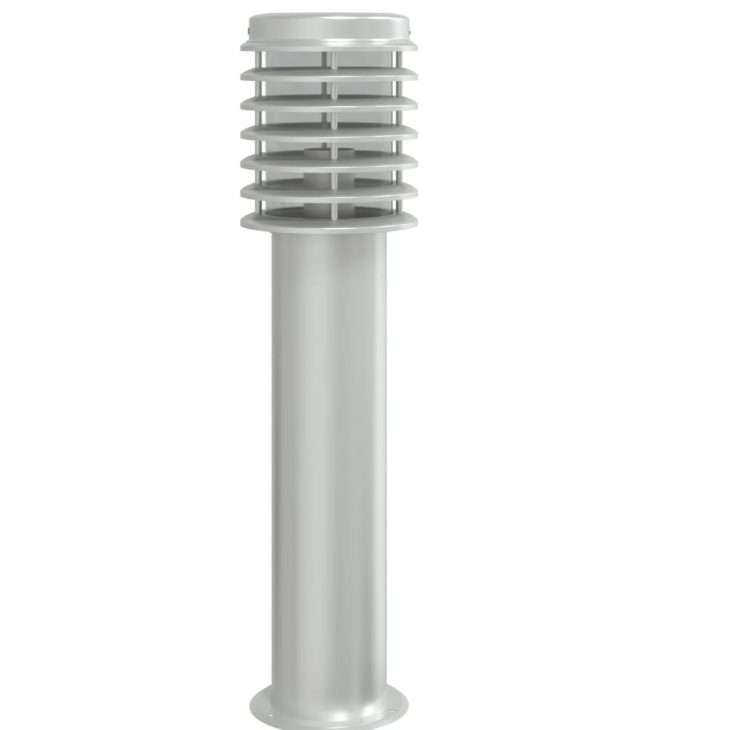 vidaXL Wegeleuchten mit Steckdose 3 Stk. Silbern 60 cm Edelstahl