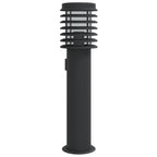 vidaXL Wegeleuchte mit Steckdose Schwarz 60 cm Edelstahl