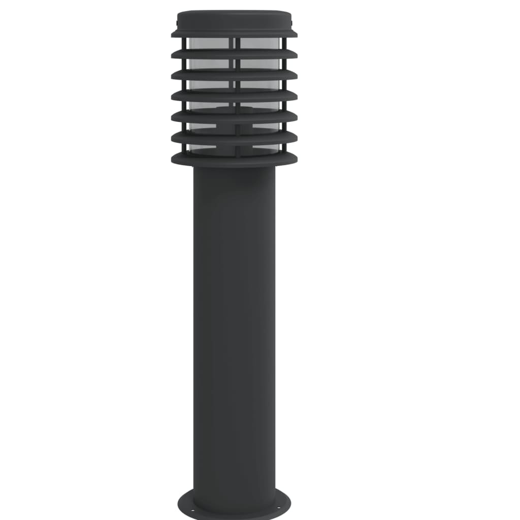 vidaXL Wegeleuchten mit Steckdose 3 Stk. Schwarz 60 cm Edelstahl