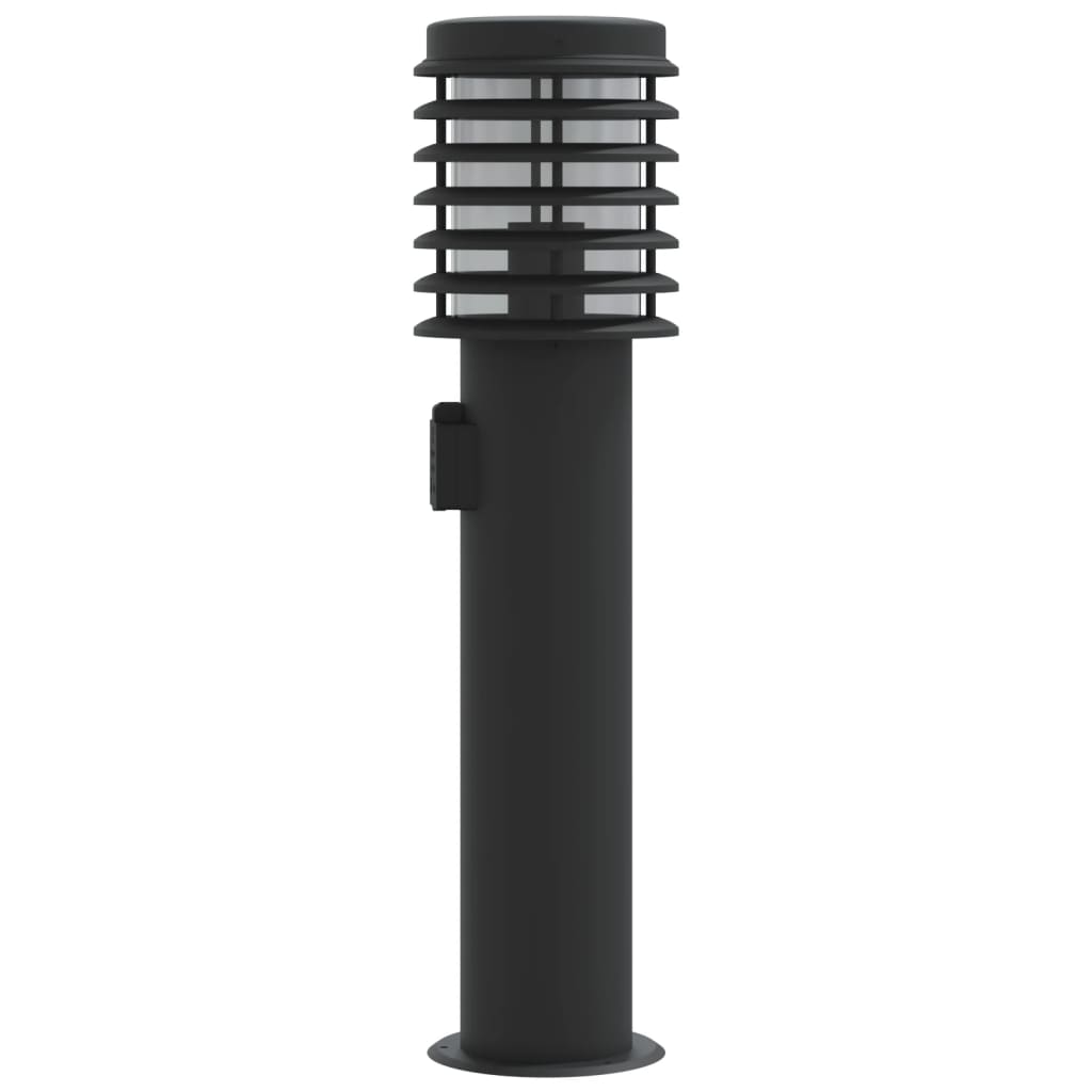 vidaXL Wegeleuchten mit Steckdose 3 Stk. Schwarz 60 cm Edelstahl