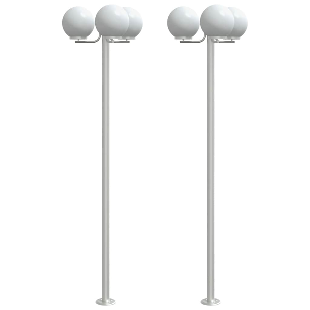 vidaXL Wegeleuchten 2 Stk. Silbern 215 cm Edelstahl