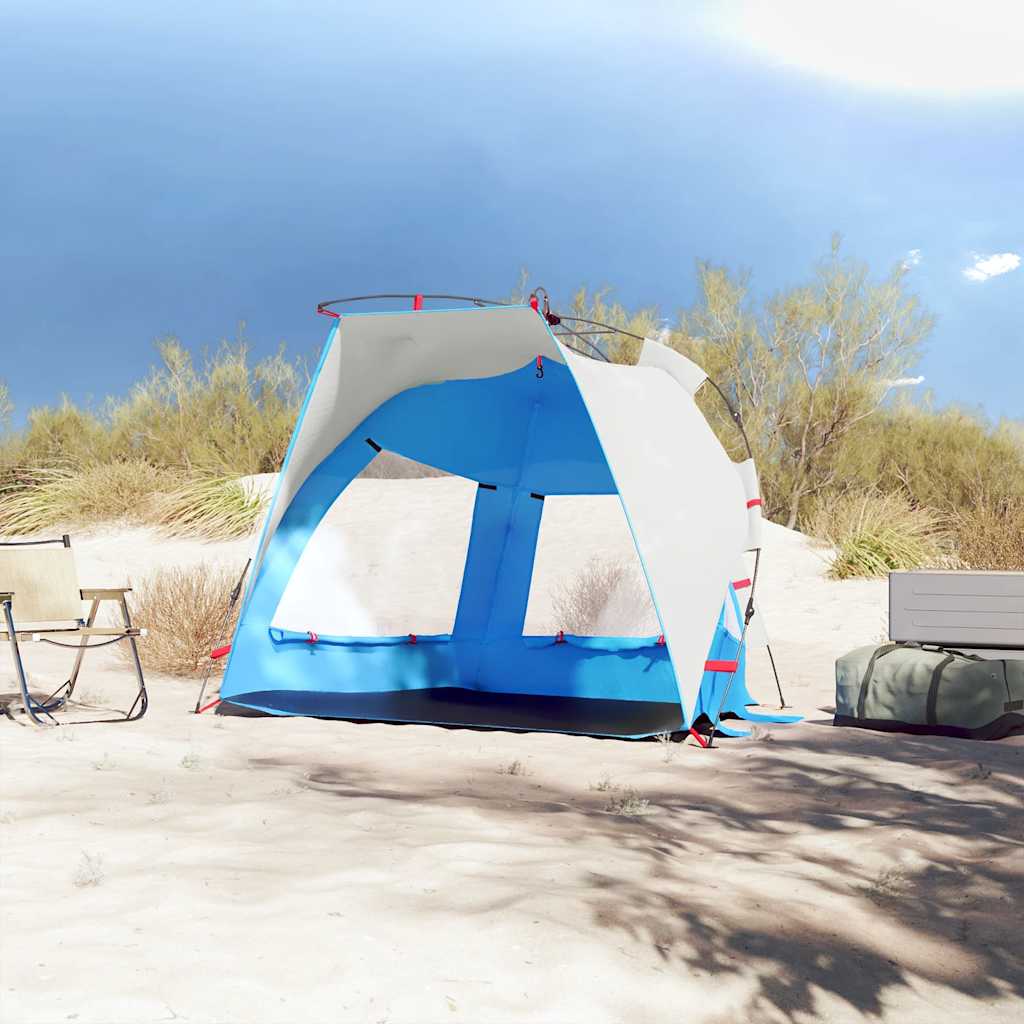 vidaXL Strandzelt 2 Personen Azurblau Quick Release Wasserdicht