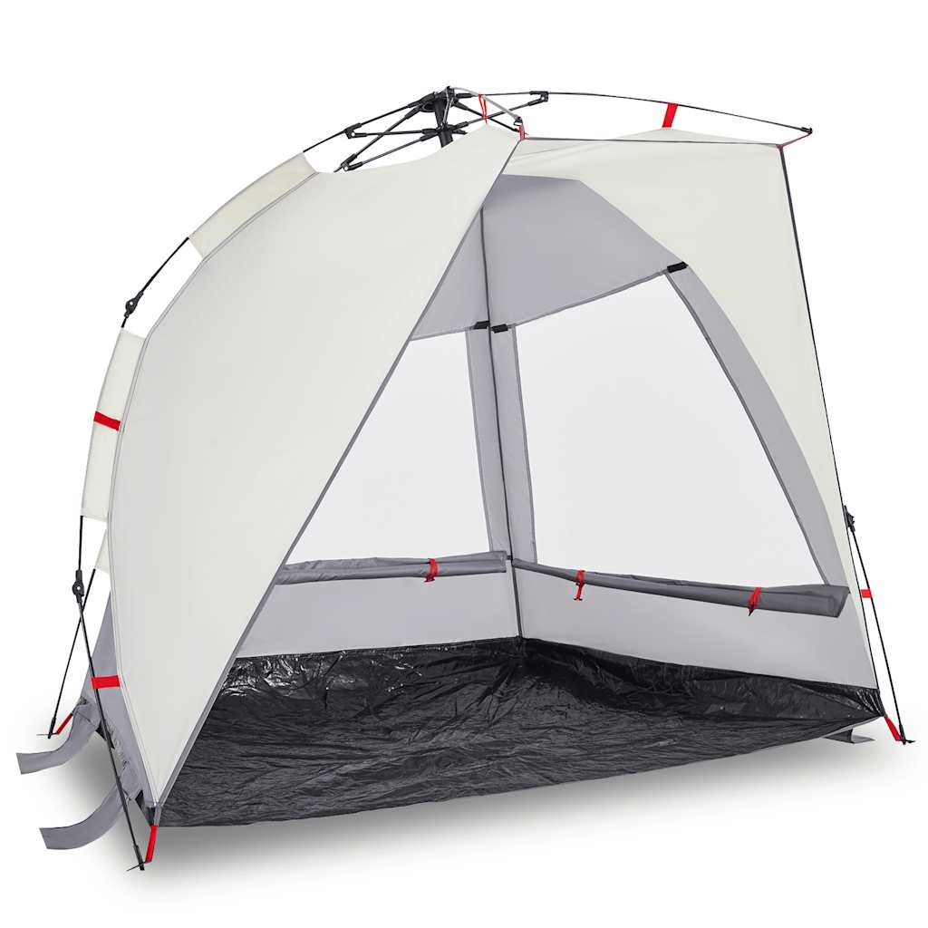 vidaXL Strandzelt 2 Personen Grau Quick Release Wasserdicht