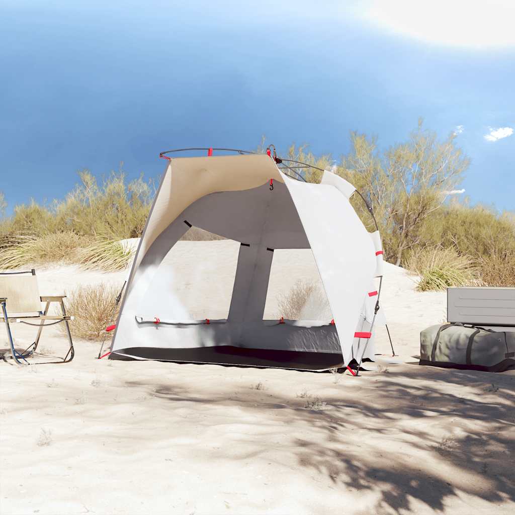vidaXL Strandzelt 2 Personen Grau Quick Release Wasserdicht