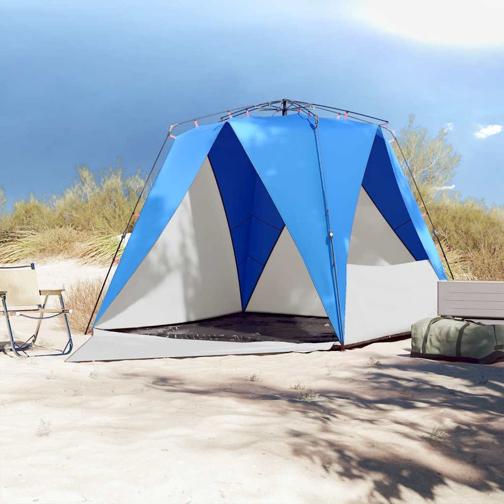 vidaXL Strandzelt 4 Personen Azurblau Quick Release Wasserdicht