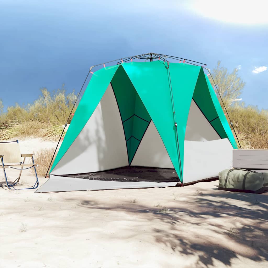 vidaXL Strandzelt 4 Personen Seegrün Quick Release Wasserdicht