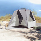 vidaXL Strandzelt 4 Personen Grau Quick Release Wasserdicht