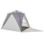 vidaXL Strandzelt 4 Personen Grau Quick Release Wasserdicht