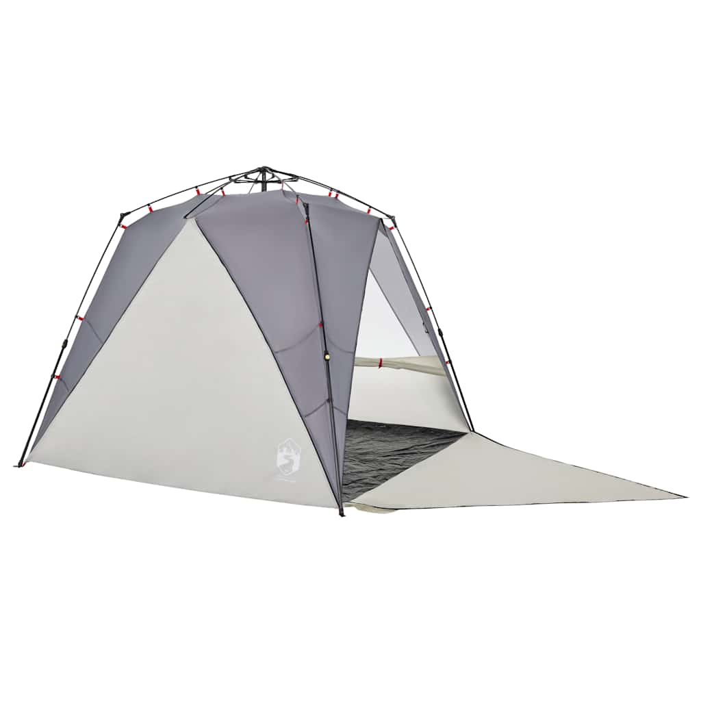 vidaXL Strandzelt 4 Personen Grau Quick Release Wasserdicht