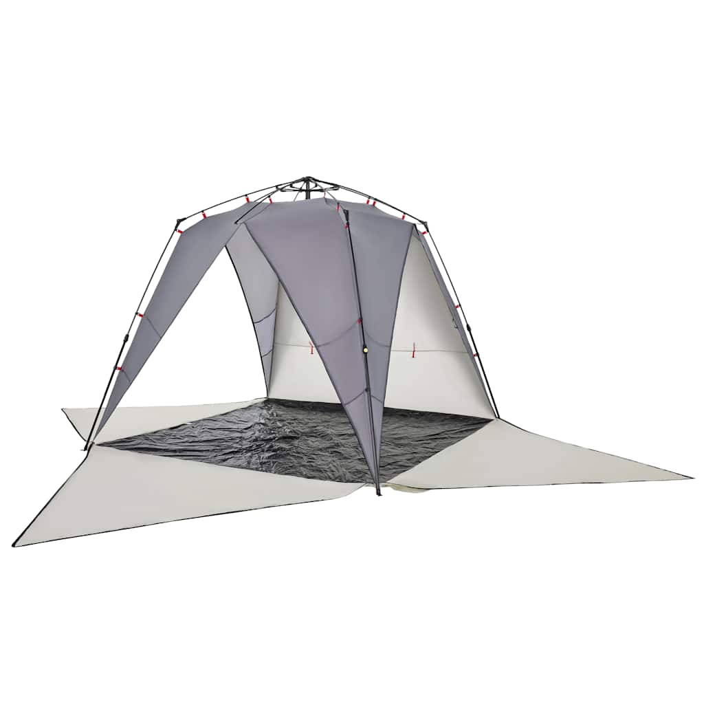 vidaXL Strandzelt 4 Personen Grau Quick Release Wasserdicht