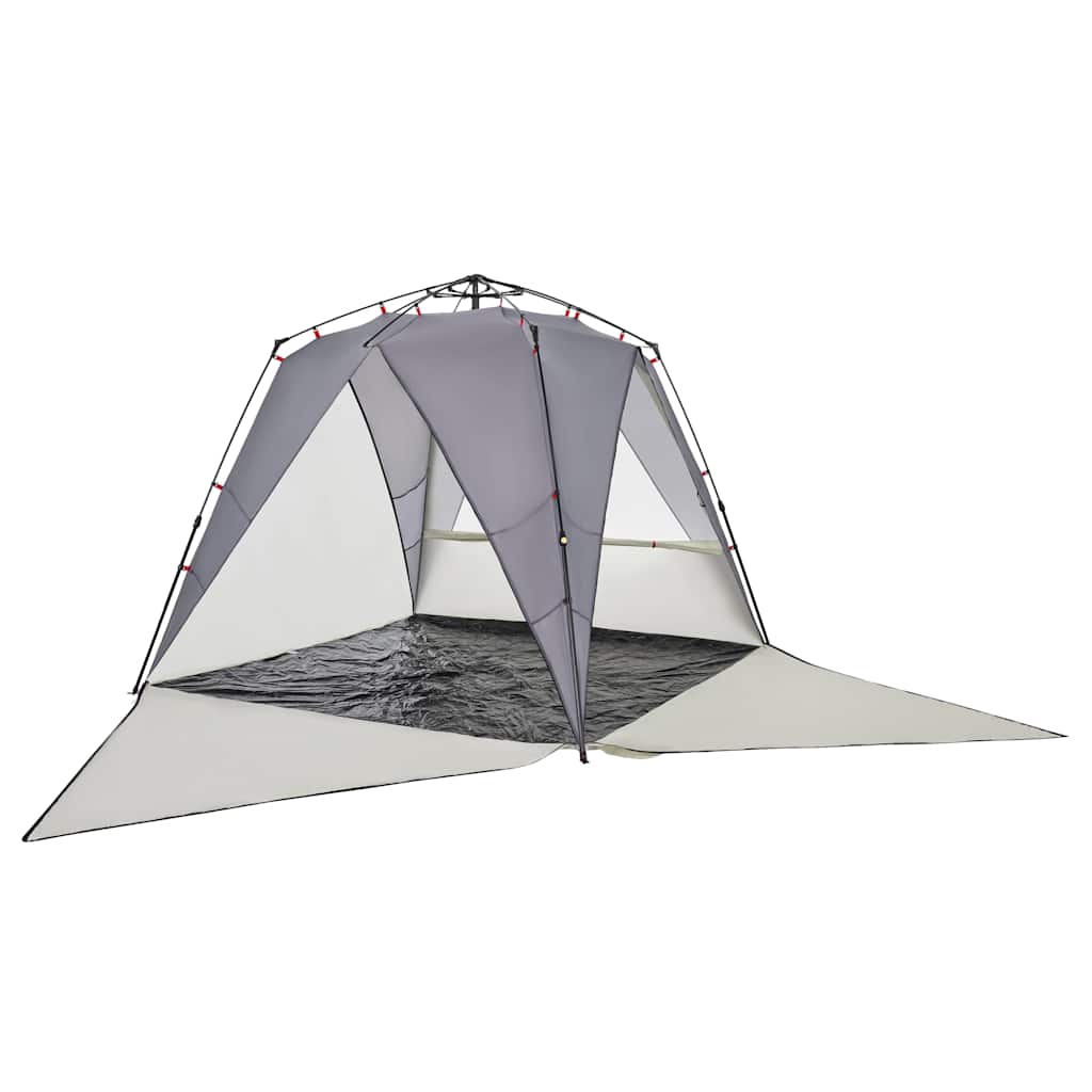 vidaXL Strandzelt 4 Personen Grau Quick Release Wasserdicht