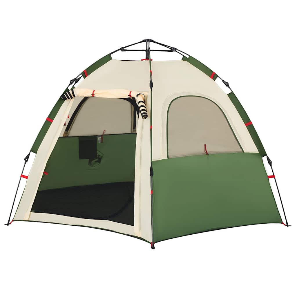 vidaXL Campingzelt 4 Personen Grün Quick Release
