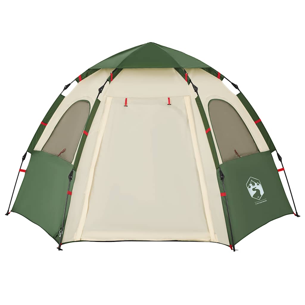 vidaXL Campingzelt 4 Personen Grün Quick Release