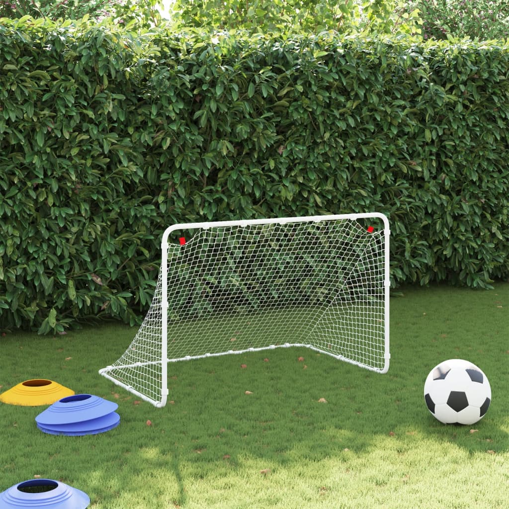 vidaXL Fußballtor Weiß 122 x 81 x 81 cm Stahl