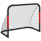 vidaXL Fußballtor mit Netz Rot und Schwarz 90x48x71 cm Stahl
