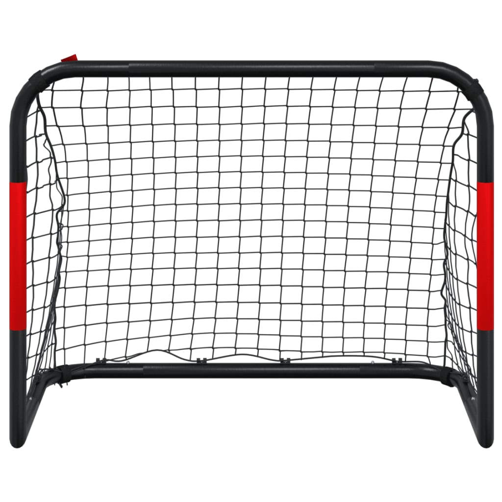 vidaXL Fußballtor mit Netz Rot und Schwarz 90x48x71 cm Stahl