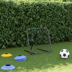 vidaXL Fußball-Rebounder Verstellbar Schwarz 84x73x60-80 cm Stahl