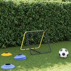 vidaXL Fußball-Rebounder Doppelseitig Verstellbar Gelb Schwarz Stahl