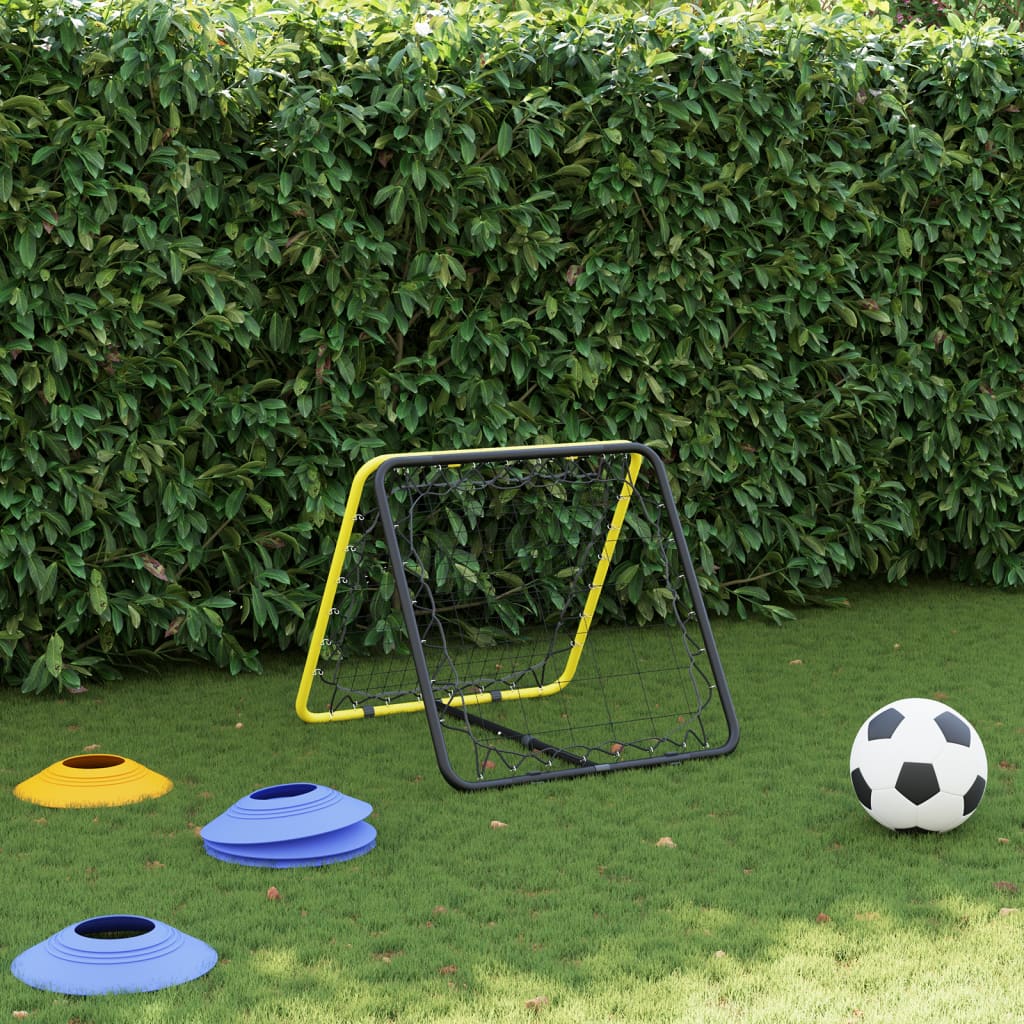 vidaXL Fußball-Rebounder Doppelseitig Verstellbar Gelb Schwarz Stahl