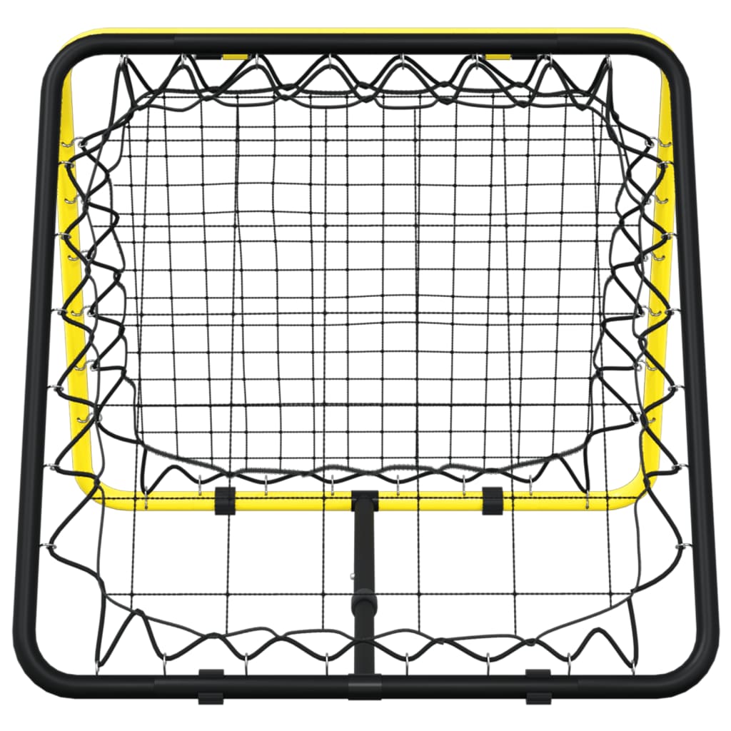 vidaXL Fußball-Rebounder Doppelseitig Verstellbar Gelb Schwarz Stahl