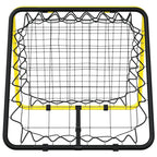 vidaXL Fußball-Rebounder Doppelseitig Verstellbar Gelb Schwarz Stahl